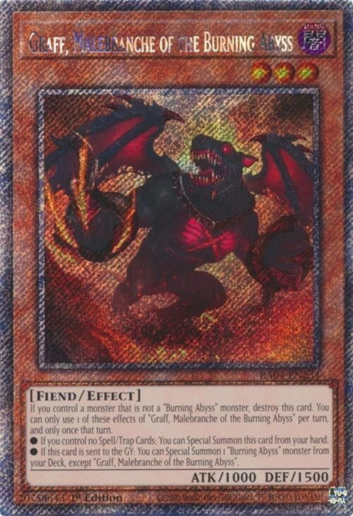RA04-EN234 Graff, Malebranche of the Burning Abyss Platinum Secret Rare 1stED NM - Image 1 of 1