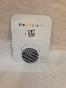 Black American Flag Gray PopSockets Swappable PopGrip - Photo 1 sur 4