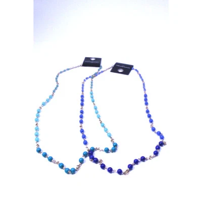 Banana Republic Women's Blue Green Bead layer Necklace NWT 34.99 EA Set of 2 - Image 1 of 4