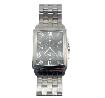 Jacques Lemans Chronograph Men’s Stainless Steel Watch – Black Dial – Working - Image 1 of 4