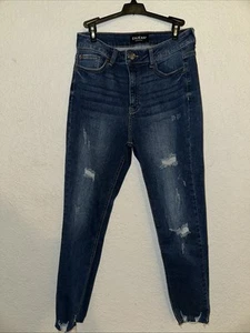 Enjean Womens Ankle Distressed Jeans Sz 11 Dark Wash - Picture 1 of 2