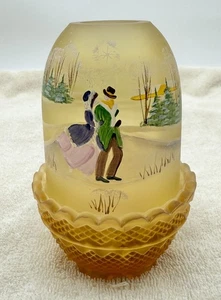 Fenton Star Of Wonder Hand Painted Satin Finished Fairy Lamp - Picture 1 of 13