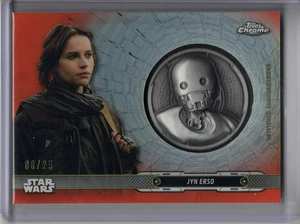 JYN ERSO 2019 TOPPS STAR WARS CHROME ORANGE REFRACTOR DROID MEDALLION 08/25 - Picture 1 of 2