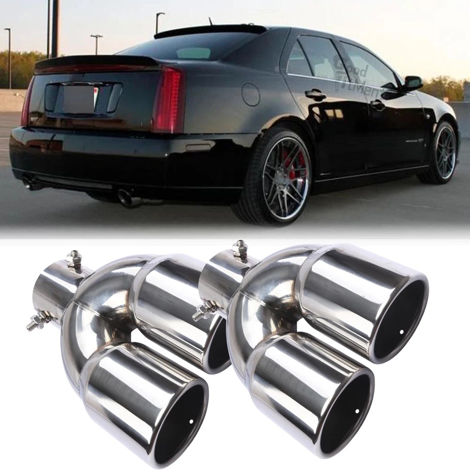 For Cadillac DTS Rear Car Dual Exhaust Pipe Tail Muffler Tip Throat Tailpipe Foto 1 de 4