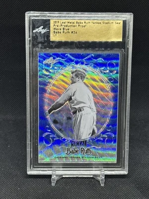 Babe Ruth 2019 Leaf Metal Pre Production Proof 1/1 Blue Wave #24 - Image 1 of 2