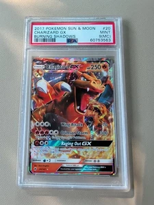 2017 Pokemon Sun & Moon Burning Shadows Charizard GX #20 PSA 9 (MC) Miscut RARE - Picture 1 of 5
