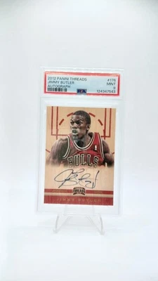 2012 Panini Threads Jimmy Butler On Card Autograph #176 PSA 9 - Image 1 of 2