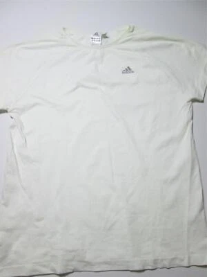 Adidas Mujer Talla XL Camiseta Marfil Cuello Redondo Manga Corta Logo Ropa Activa Foto 1 de 4