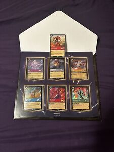 Disney D23 Expo Lorcana Set of 6 + Mickey Cards Signed Cover  First Ed. TCG