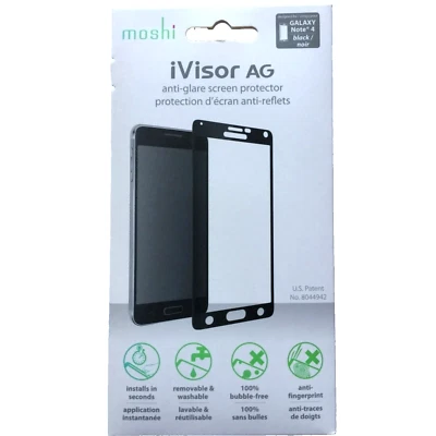 Moshi iVisor AG Screen Protector for Samsung Note 4 Bubble Free, Black - NEW - Image 1 of 3