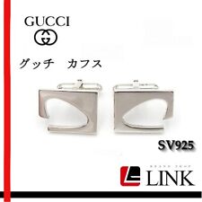 GUCCI Men's G Logo Motif Weight: 16.02g Cufflinks Silver 925