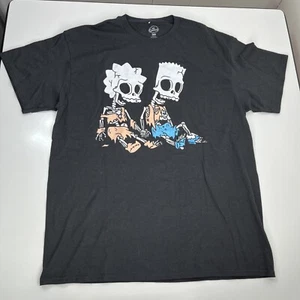The Simpsons Bart & Lisa Skeletons Tee Shirt Size L - Picture 1 of 7