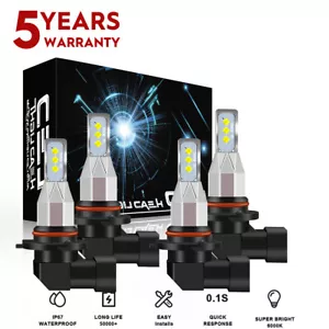 9005 9006 Kit de faros delanteros LED combo bombillas haz alto bajo blanco súper brillante - Imagen 1 de 13
