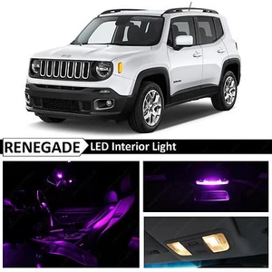 Kit de 11 unidades de equipamiento de luces LED interiores púrpuras para Jeep Renegade BU 2015-2016 - Imagen 1 de 8