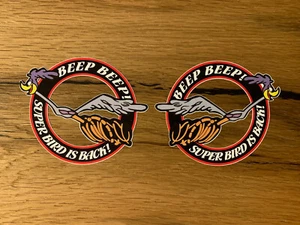 2x ROAD RUNNER Aufkleber Super Bird Sticker Beep Oldschool Vintage Retro V8 M405 - Picture 1 of 1