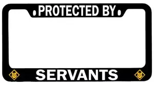Protected By Servants (Assassin) Black METAL License Plate Frame Auto Fate - Bild 1 von 1