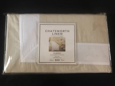 Chatoworth Linen Pima Cotton Full/Queen Duvet Cover & Pair Pillowcases 3PC Set - Image 1 of 4