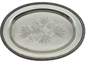 Plato de servir antiguo cincelado para fumadores 20,5 cm artículos para fumar plateado  - Imagen 1 de 6