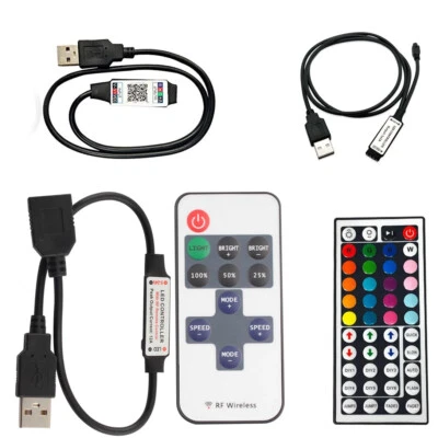 Controller USB LED RGB per 5V-24V USB LED Striscia Luce Telecomando Wireless - Immagine 1 di 4