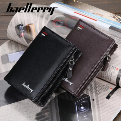 Billetera de cuero con cremallera para hombres de EE. UU. Multi Tarjetero Bolsillo Largo Monedero Billetera Foto 1 de 4