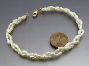 DISEÑO MADURO - ELEGANTE PULSERA DE PERLAS - PLATA 925 DORADO - Imagen 1 de 6