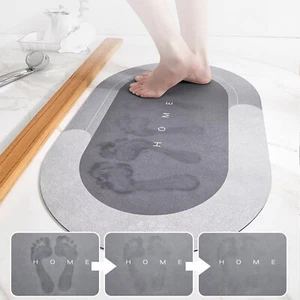 Multi-Size Bathroom Rug Super Absorbent Bath Shower Floor Mat Diatomaceous Earth - Picture 1 of 14