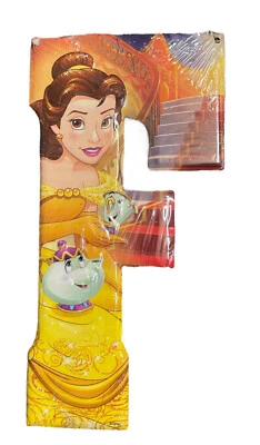 Letrero "F" de metal Beaty and Beast Belle Disney 10"x 5" Open Road Brands decoración de pared Foto 1 de 2