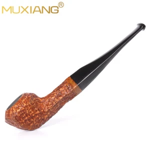 Sandblasted Briar Tobacco Pipe Straight Cumberland Stem Freehand Smoking Pipe - Picture 1 of 3