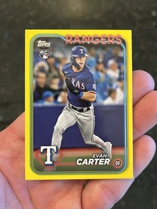 EVAN CARTER - 2024 TOPPS YELLOW Variant #280 Rangers - Picture 1 of 2