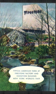 Postcard Queens NY 1939 World's Fair Firestone Factory and Exhibition Bldg - Picture 1 of 2