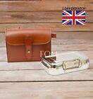 Fox Hunting Sandwich Tin with Real Tan Leather Case Saddle Attach Case Free P&P