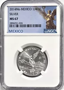 Mexiko Libertad 2014 1/4 Oz. Silbermünze - NGC MS67 - Bild 1 von 2