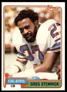 1981 Topps #123 Greg Stemrick Houston Oilers