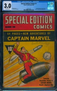 Special Edition Comics #1 (1940) ⭐ CGC 3.0 ⭐ Captain Marvel Golden Age Fawcett - Imagen 1 de 4