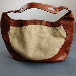 Cole Haan Hobo Bag Medium Saddle Weave Genevieve Leather Women's Bag - Picture 1 of 18