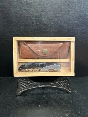 Juego de sacacorchos y soporte de cuero Laguiole vintage - Hecho en Francia Foto 1 de 4