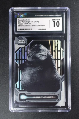2024 Topps Star Wars High Tek Black Diffractor B&W Jabba the Hutt #1/1 CGC 10 - Image 1 of 2