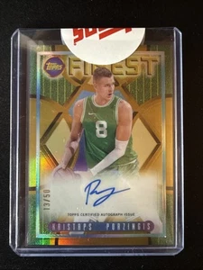2023-24 Topps Finest Flashback Autographs Kristaps Porzingis Gold /50 Celtics - Picture 1 of 2
