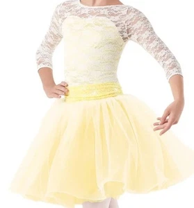 Vestido de ballet Weissman Child XL 9804 Apertura brillante amarillo tul brillo dulce - Imagen 1 de 3