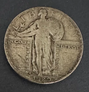 1929-S Standing Liberty Silver Quarter 25c -- XF - Bild 1 von 2