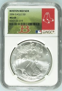 Boston Red Sox 2006 $1 Silver American Eagle MS 69 NGC # 4263126-019 + Bonus - Picture 1 of 2