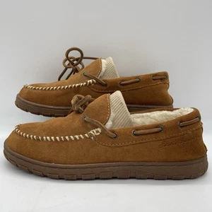 Vintage Eddie Bauer Herren 9 Hausschuhe Wildleder Leder Mokassin Braun Sherpa LESEN! - Bild 1 von 18