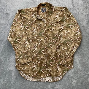 VTG Chaps Ralph Lauren Shirt Mens Extra Large Brown Hunting Geese Goose Nature - Picture 1 of 6