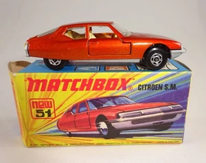 Matchbox Superfast Nº 51B Citroen SM cobre metálico. plata rara Bpl. en caja "J" - Imagen 1 de 11