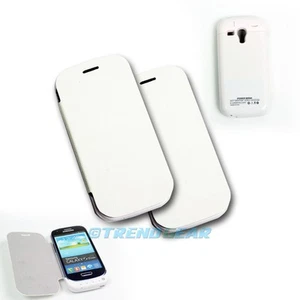 2PCS 2000MAH EXTERNAL BACKUP BATTERY POWER BANK CASE COVER WHITE GALAXY S3 MINI - Zdjęcie 1 z 1