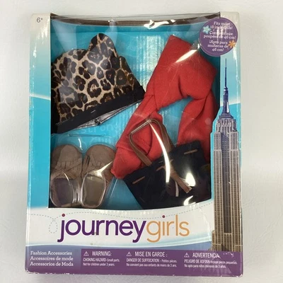 Journey Girls Fashion Accessories Fits 18" Doll Leopard Print Hat 4 Piece Set - Image 1 of 4