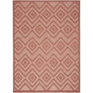 urison Versatile Indoor/Outdoor Coral/Orange 5' x 7' Area Rug Easy Cleaning - Picture 1 of 9