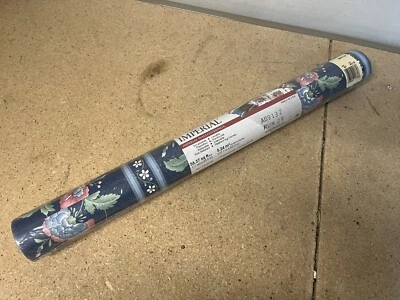 Papel pintado Imperial Wallcovering 56,37 pies cuadrados azul marino floral AB9132 11 yardas x 20,5 Foto 1 de 3