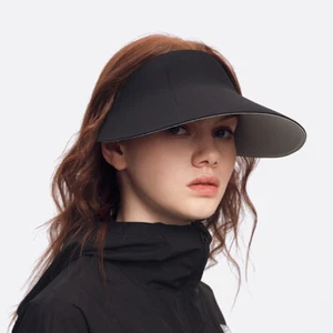 OH! Wide Brim Sun Visor Hat Roll Up Anti-UV UPF 50+ Dual-Sided Sun Caps *Black* - Picture 1 of 11