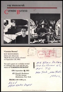 RAY MANZAREK ~ 1983 NYC PREMIERE PARTY INVITATION FOR "CARMINA BURANA" LP - Picture 1 of 4